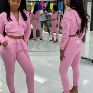 Iced out Swarovski crystal tracksuit